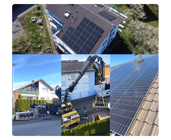 PV Installation auf einem Dach